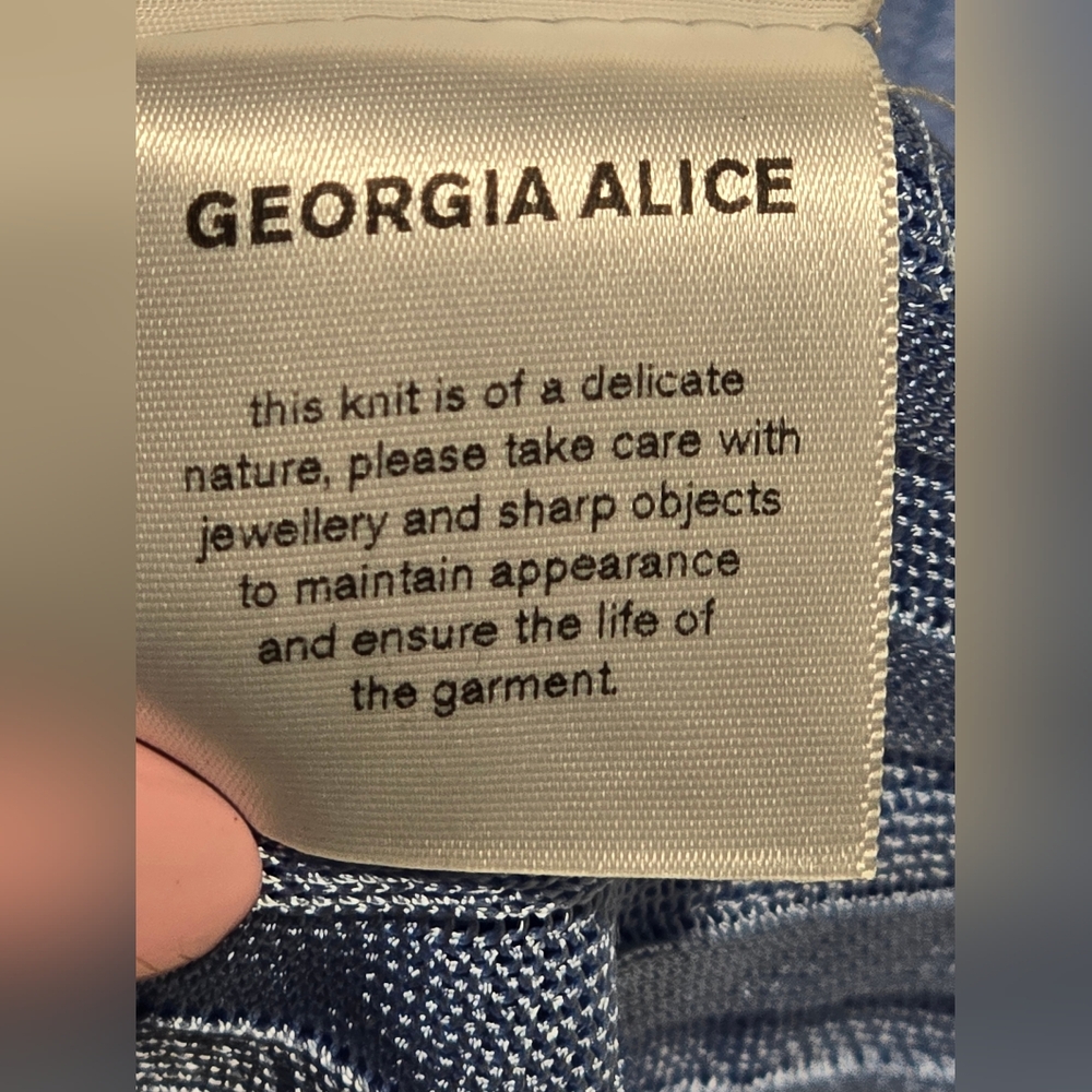 Georgia Alice Blue Ribbed Knit Top - Picture 12 of 14